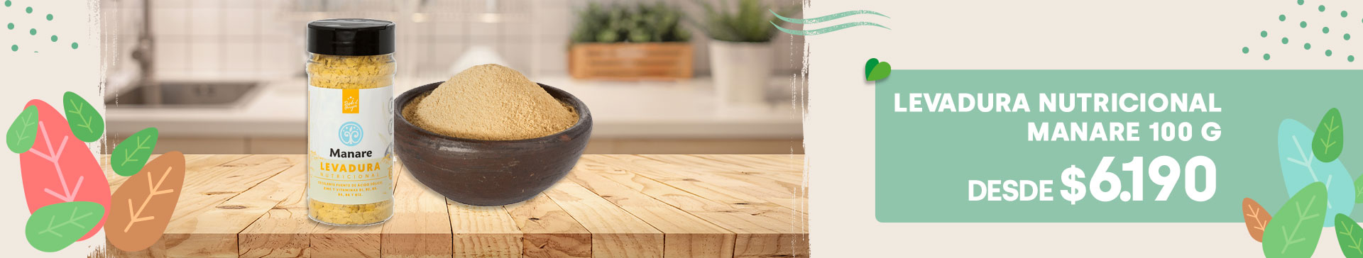 Levadura nutricional Manare 100 g $6.190