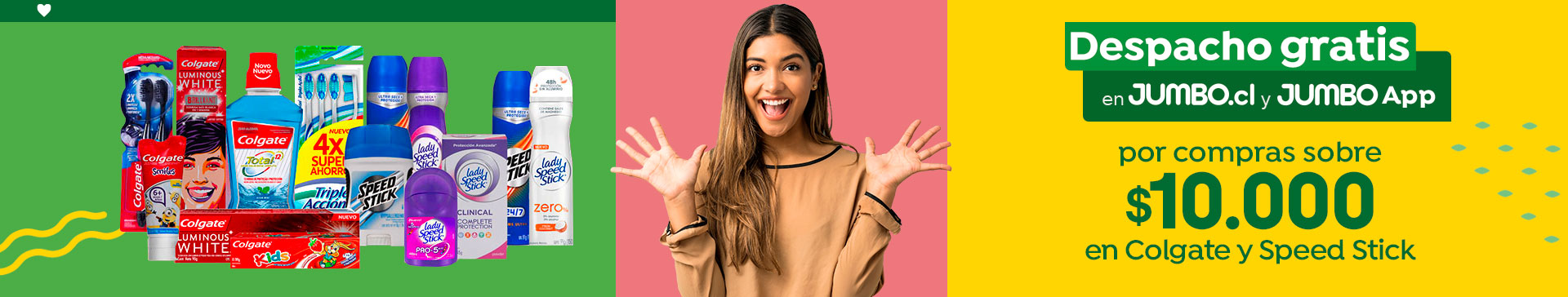 Dsp $1 - Por compras sobre 10.000 en Colgate y Speed Stick - 01/03/2021 al 07/03/2021