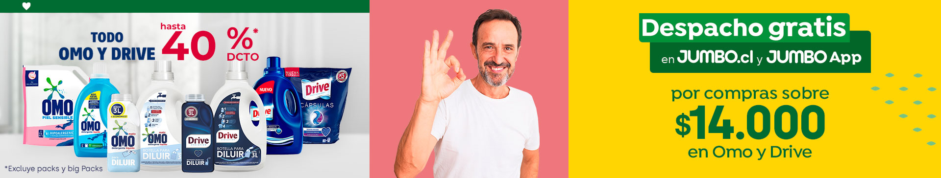 Dsp $1 - Por compras sobre $14.000 en Omo y Drive - 01/03/2021 al 07/03/2021