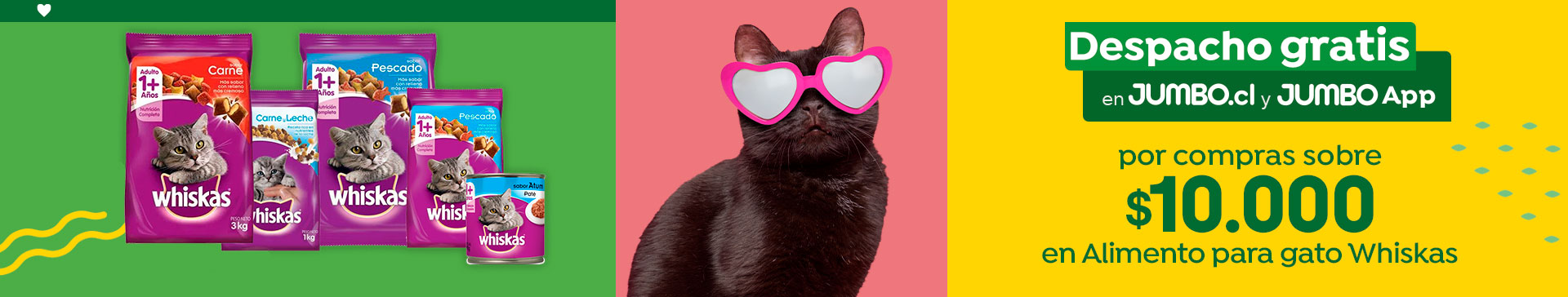 Dsp $1 - Por compras sobre $10.000 en Alimento para gato Whyskas - 01/03/2021 al 07/03/2021