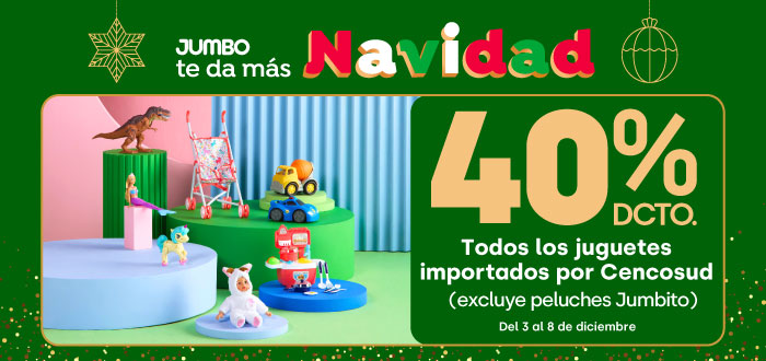 Ciclos - Todos los juguetes importados por Cencosud (excluye peluches Jumbito) 40%dcto. - 26-11-2025 al 01-12-2025