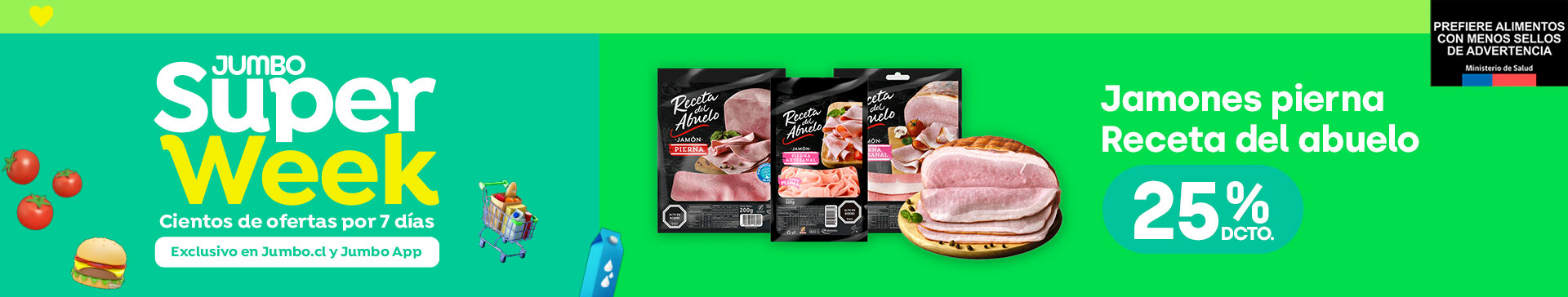 25% dcto en Jamones pierna Receta del abuelo