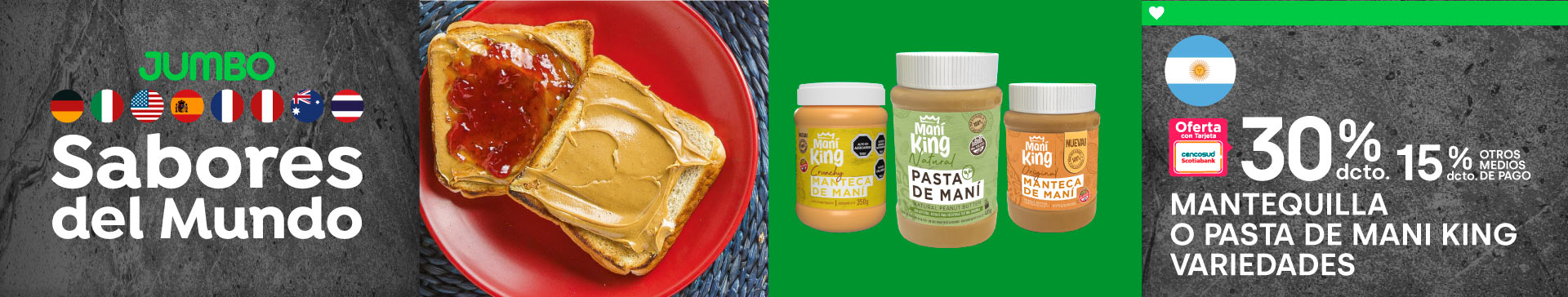 Mantequilla de maní King 30% TC / 15% OMP