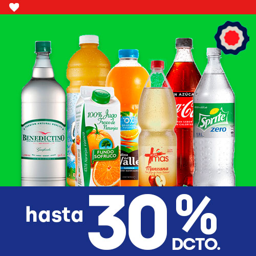 Bebestibles hasta 30% dcto.