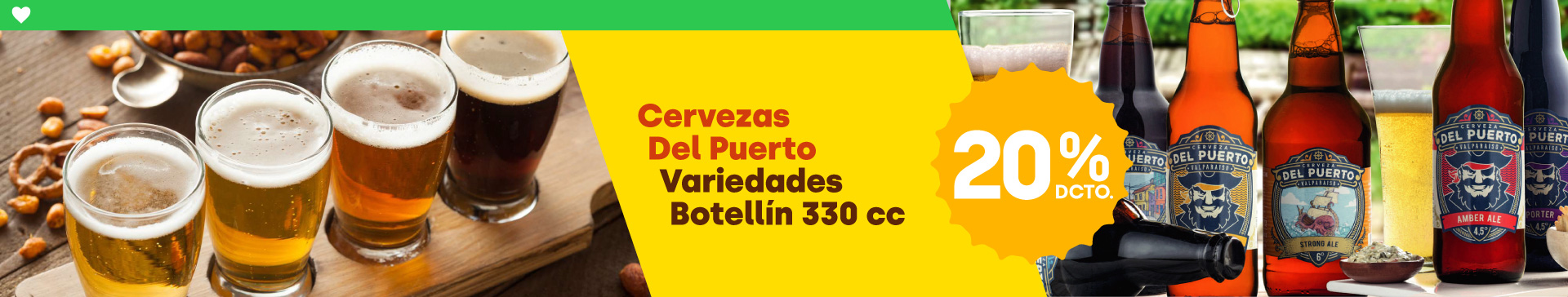 CERVEZAS DEL PUERTO VARIEDADES BOTELLIN 330 CC CON 20% DE DESCUENTO