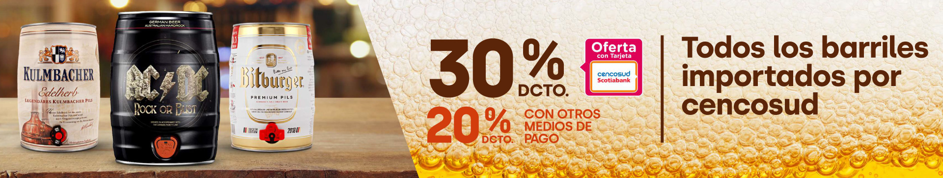 TODOS LOS BARRILES IMPORTADOS POR CENCOSUD 20%TMP Y 30%TC
