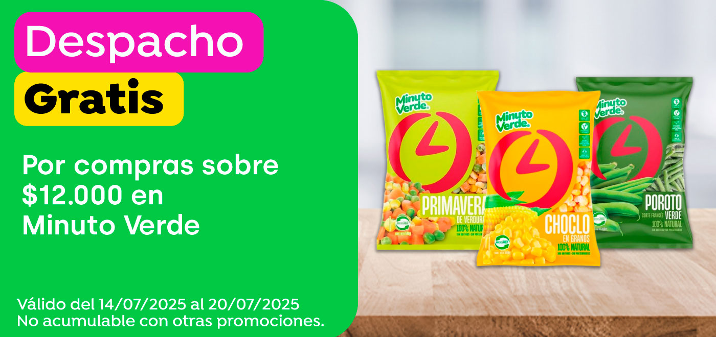 Dsp gratis - Minuto Verde - POR COMPRAS SOBRE 12.000 EN MINUTO VERDE - 14-07-2025 al 20-07-2025