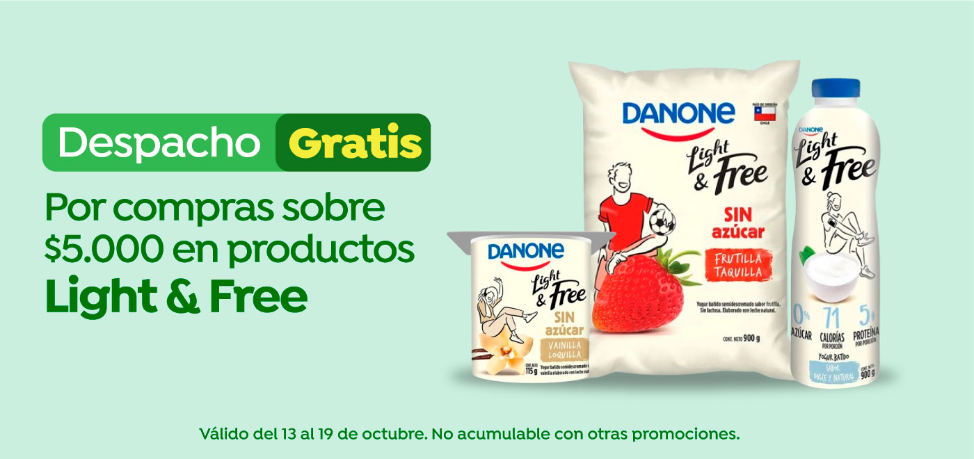 Dsp gratis - WATTS - DESPACHO GRATIS LIGHT AND FREE POR COMPRAS SOBRE $5.000 - 13-10-2025 al 19-10-2025