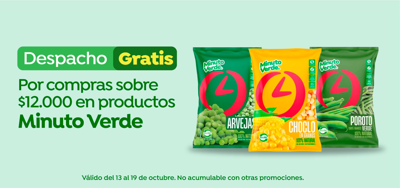 Dsp gratis - Minuto Verde - POR COMPRAS SOBRE 12.000 EN MINUTO VERDE - 13-10-2025 al 19-10-2025