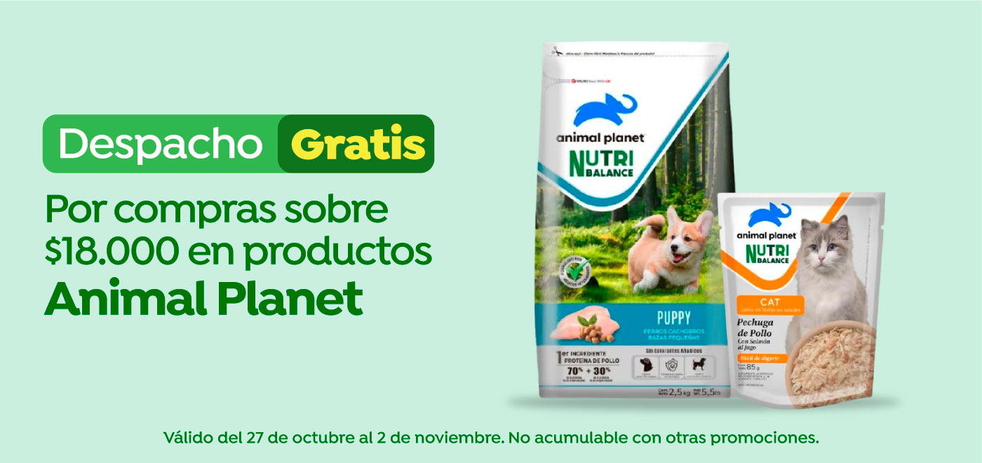 Dsp gratis - CAROZZI - DESPACHO GRATIS ANIMAL PLANET POR COMPRAS SOBRE $18.000 - 27-10-2025 al 2-11-2025