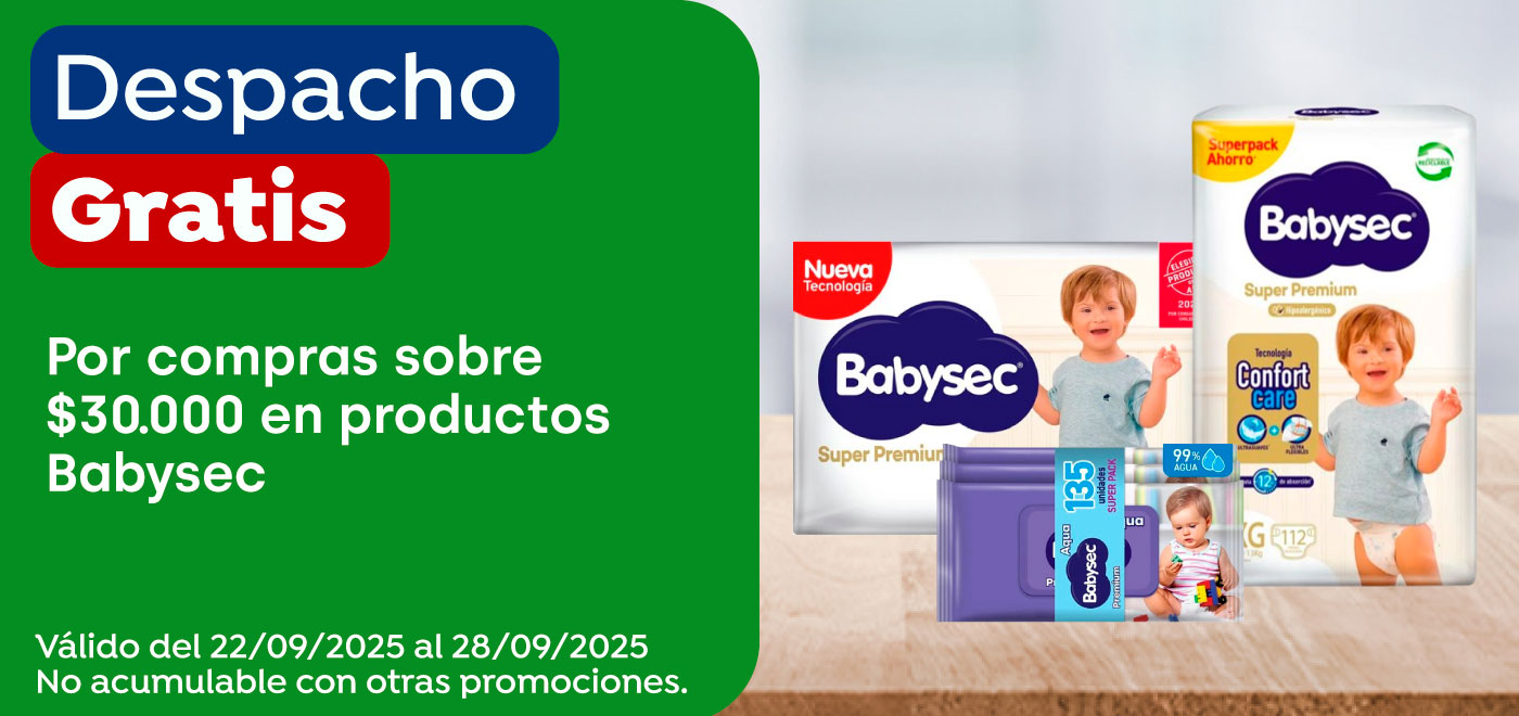Dsp gratis - SOFTYS - Por compras sobre $30.000 en Babysec - 22-09-2025 al 28-09-2025