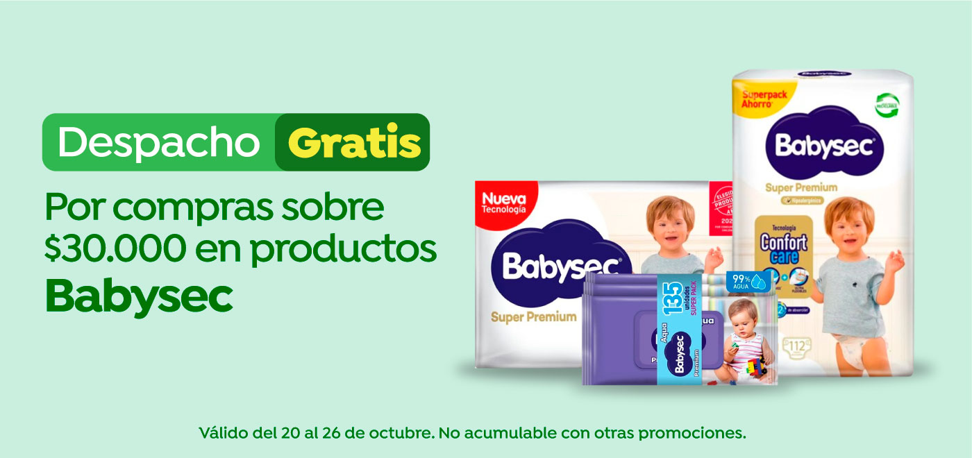Dsp gratis - SOFTYS - Por compras sobre $30.000 en productos Babysec - 20-10-2025 al 26-10-2025