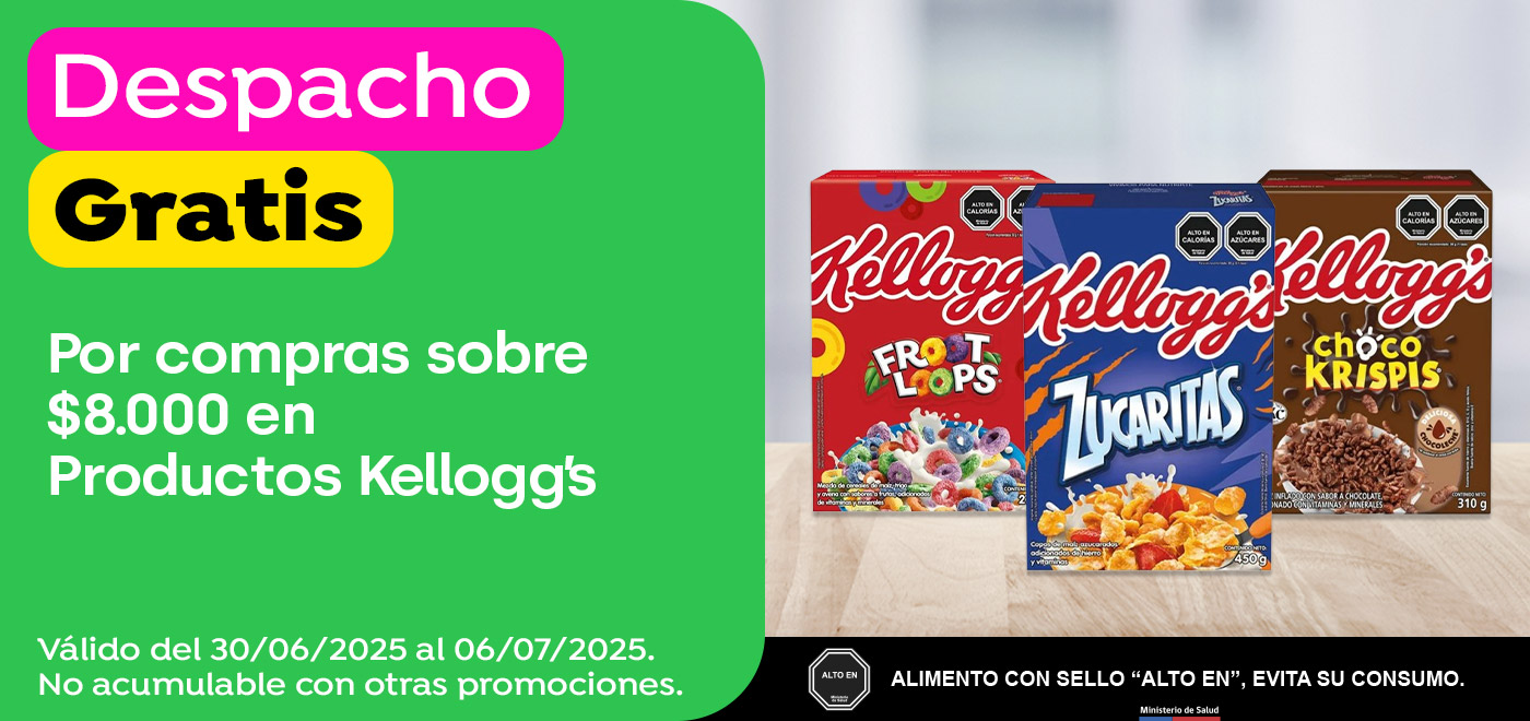 Dsp gratis - ICB - Por compras sobre $8.000 en productos Kellogg's - 30-06-2025 al 06-07-2025