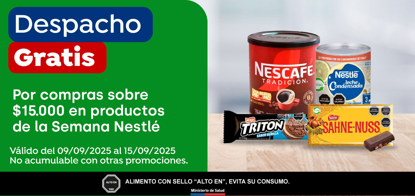 Dsp gratis - NESTLE - POR COMPRAS SOBRE $15.000 EN NESTLÉ WEEK - 09-09-2025 al 15-09-2025