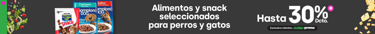 Alimentos y snacks seleccionados para perros y gatos hasta 30% dcto