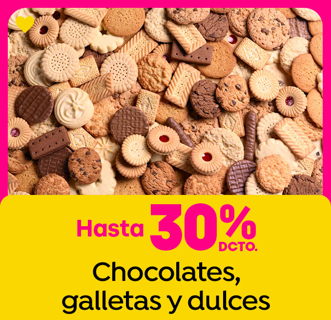 Chocolates, galletas y dulces hasta 30%