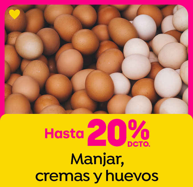 Manjar, cremas y huevos hasta 20%