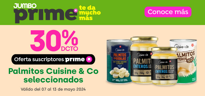 Prime - Palmitos Cuisine & Co seleccionados 30%dcto. - 07-05-2024 al 13-05-2024