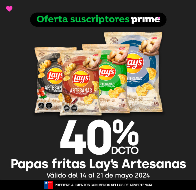 Prime - Papas fritas Lay´s Artesanas 40%dcto. // (HOME) - 14-05-2024 al 21-05-2024