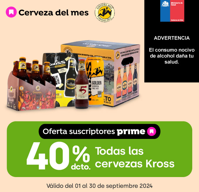 Prime - Todas las cervezas Kross 40% descto - 01-09-2024 al 30-09-2024