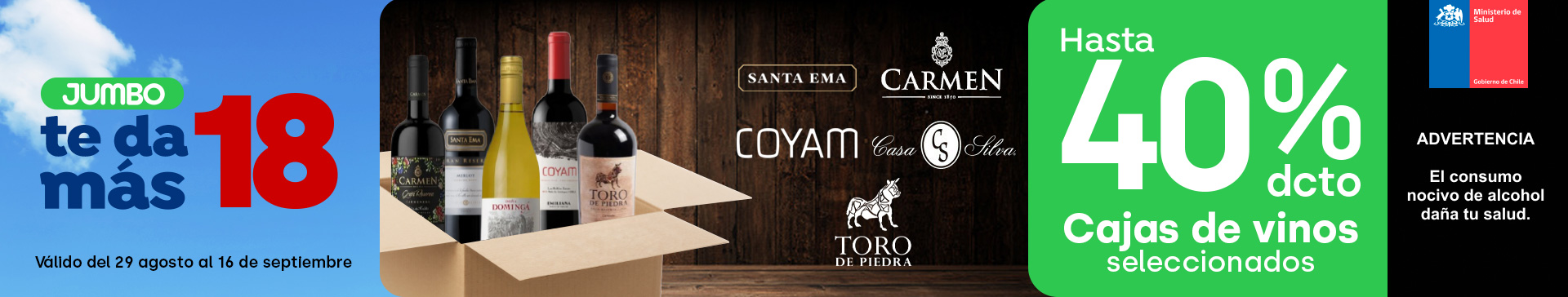 Especial - Cajas de Vinos hasta 40% descto - 29-08-2024 al 16-09-2024