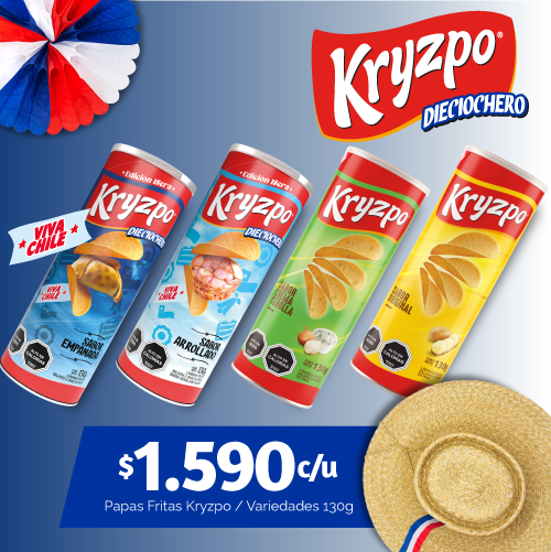 Papas fritas Kryzpo variedades 130g $1.590 c/u 