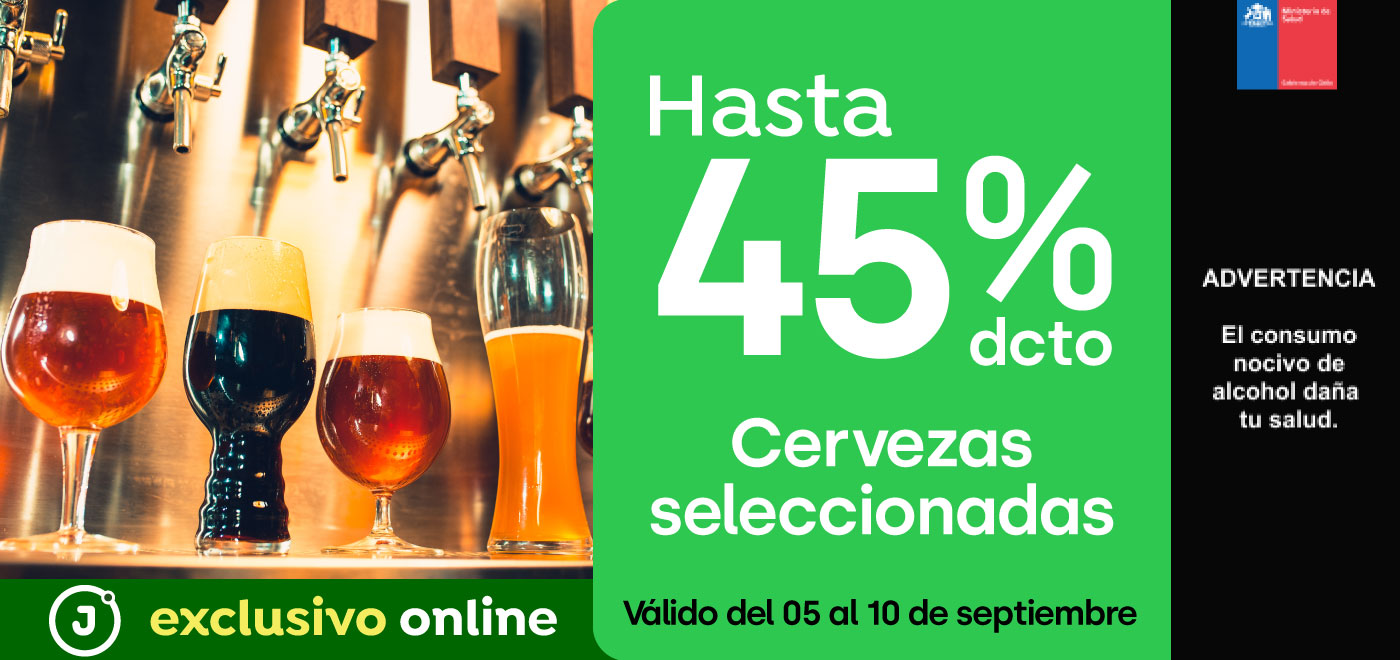 Bombazo exclusivo ecomm - Cervezas hasta 45% descto - 05-09-2024 al 10-09-2024