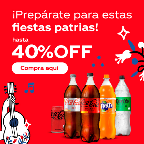 Hasta 40% dcto. Bebidas Coca-Cola