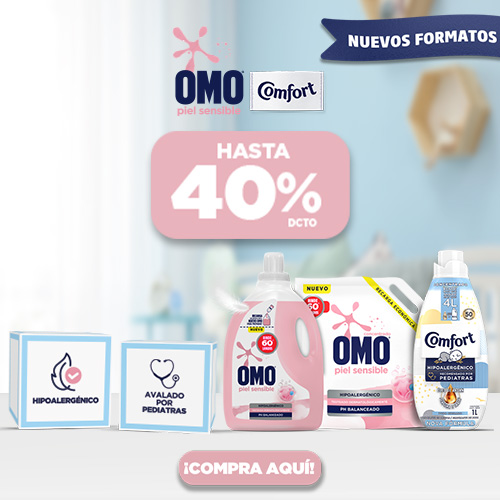 Omo y Comfort Hipoalergénico hasta 40% dcto.