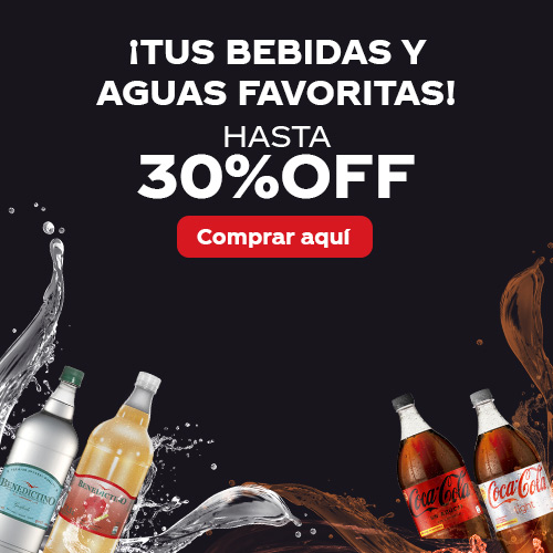 Hasta 30% dcto. Bebidas y Aguas