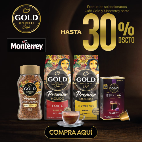 Hasta 30% dcto. Café Gold seleccionados