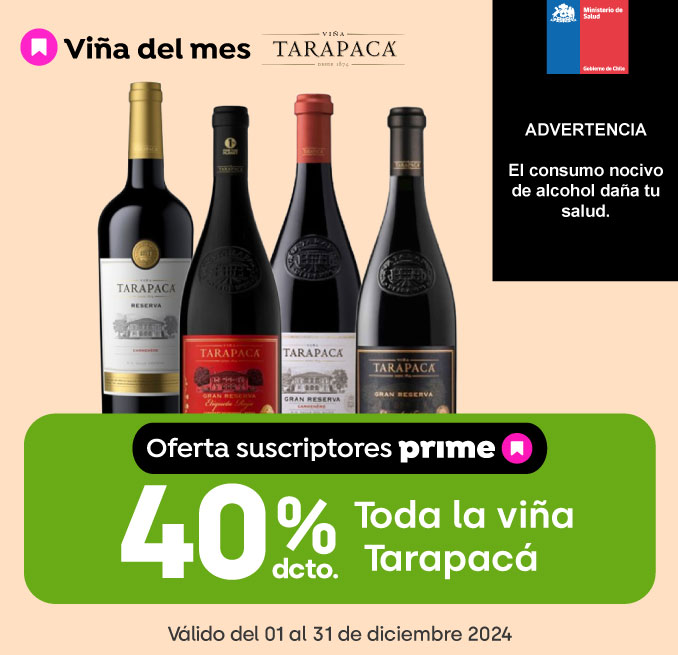 Prime - TODA LA VIÑA TARAPACA 40% DESCTO - 1-12-2024 al 31-12-2024