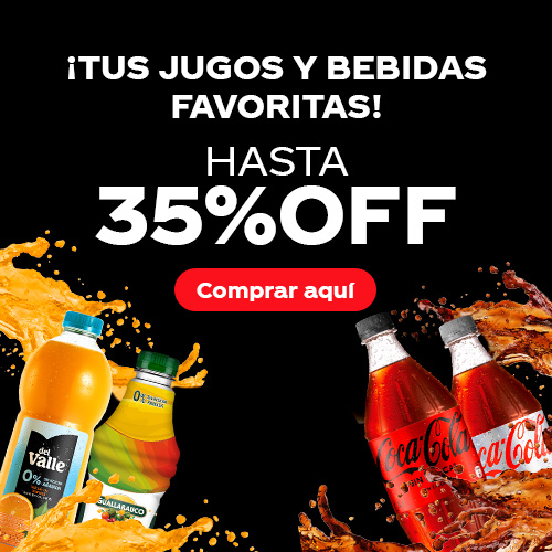 Bebidas y jugos hasta 35% dcto.