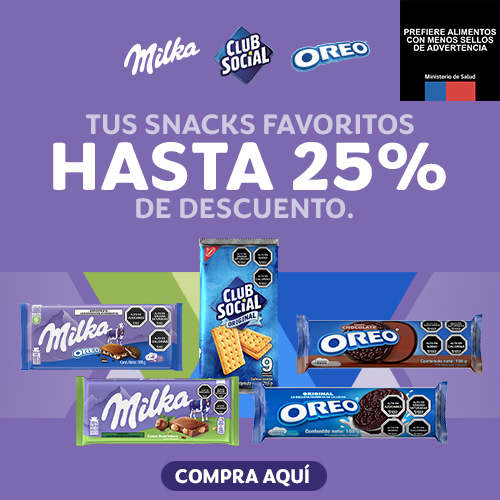 Tus snacks favoritos hasta 25% dcto.