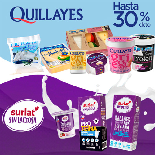 Hasta 30% productos Quillayes y Surlat seleccionados