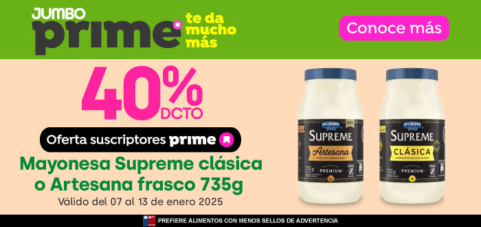 Prime - Mayonesa Supreme normal o Artesana frasco 735g 40%dcto - 07-01-2025 al 13-01-2025