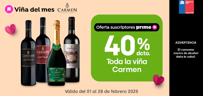 Prime - Toda la Viña Carmen 40% descto - 01-02-2025 al 28-02-2025