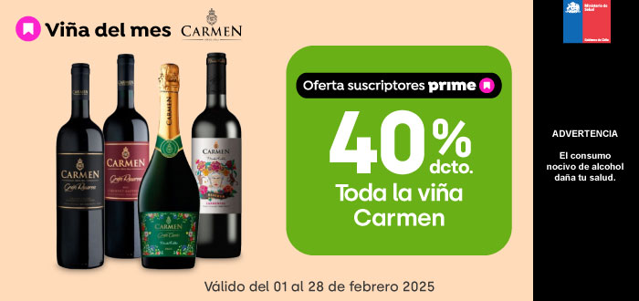 Prime - Toda la Viña Carmen 40% descto - 01-02-2025 al 28-02-2025