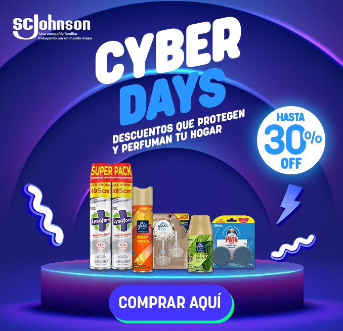 Cyber Hasta 30% dcto. Lysoform, Glade, Pato Purific