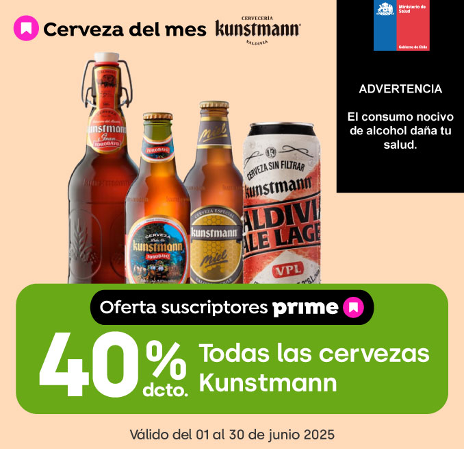 Prime - TODAS LAS CERVEZAS KUNSTMANN 40% DESCTO - 01-06-2025 al 30-06-2025