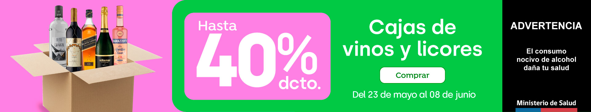 Omnicanal - Venta de cajas vinos y licores hasta 40% descto - 23-05-2025 al 08-06-2025