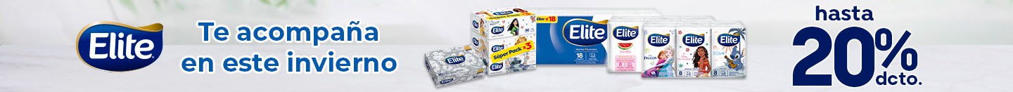 Pañuelos y faciales Elite hasta 20% dcto.