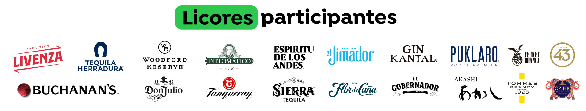 Licores participantes