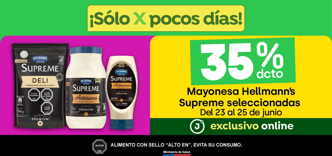 Bombazo exclusivo ecomm - Mayonesa Hellmann's Supreme 35% descto - 23-06-2025 al 25-06-2025