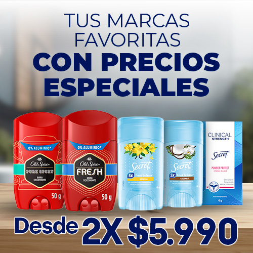 Secret y Old Spice desde 2x $5.990