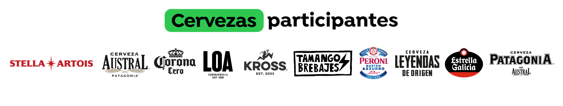 Cervezas participantes