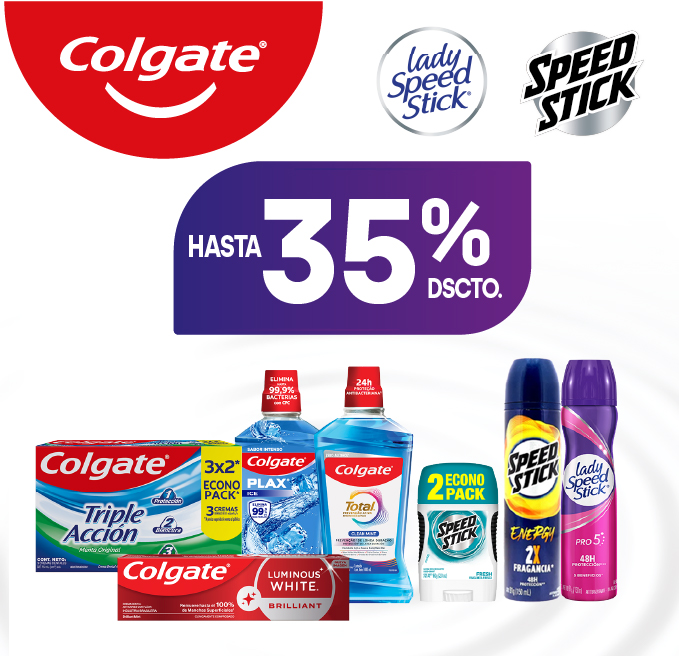 Colgate y Speed Stick hasta 35% dcto.