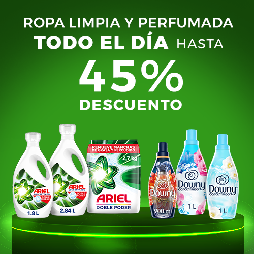 Ariel y Downy hasta 45% dcto.