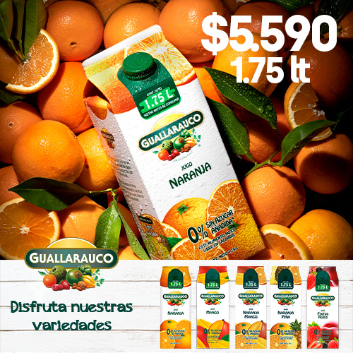 Jugo fresco Guallarauco 1.75L variedades $5.590