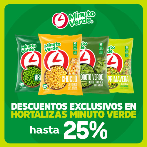 Productos Minuto Verde hasta 25% dcto.
